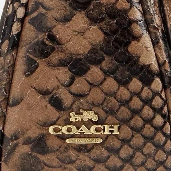 NWT Coach Ashton Bag Snake Print Leather CCE38 Mushroom Multi - Picture 13 of 14